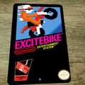 Excitebike Nintendo Entertainment System 8x12 Inch Metal Wall Sign with Box Cover Design - Video Game Arcade Decoration