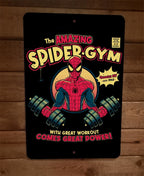 The Amazing Spider Gym 8x12 Metal Wall Sign Poster Marvel Comics Spiderman