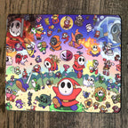 Shy Guys Mouse Pad from Mario Classic Arcade NES Video Game with UV Reactive Blacklight