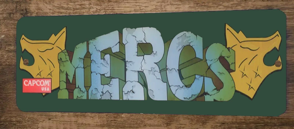 Mercs Arcade 3x12 Metal Wall Video Game Sign