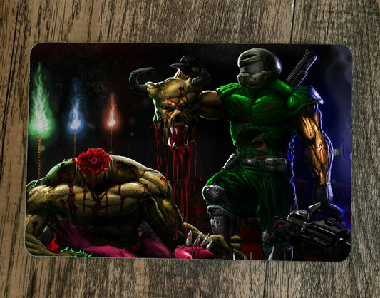 Brutal Doom Scene Video Game 8x12 Metal Wall Sign Arcade