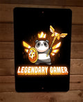Legendary Gamer Panda Zelda 8x12 Inch High-Gloss Aluminum Metal Wall Sign with UV Protection and Sublimated Heat-Pressed Graphics