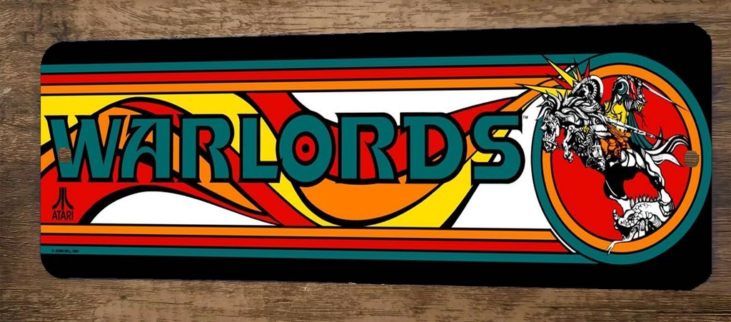 Warlords Arcade 3x12 Metal Wall Video Game Sign