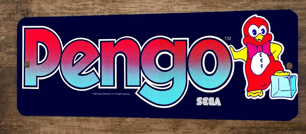 Pengo Arcade Video Game 4x12 Metal Wall Sign Marquee Banner Poster