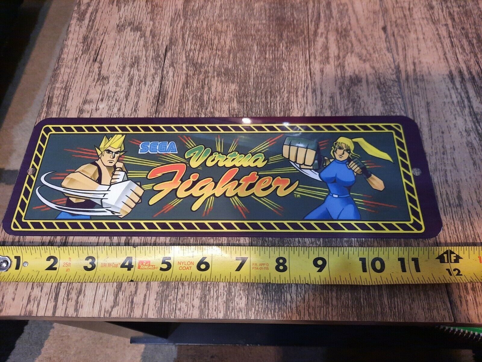 Virtua Fighter Classic Arcade 4x12 Metal Wall Sign with Marquee Banner by Sega Retro 1980s