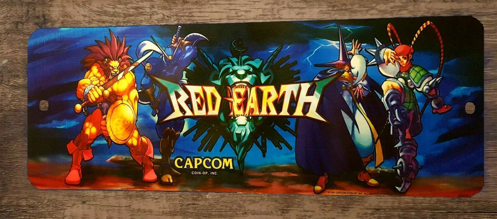 Red Earth Arcade Video Game 3x12 Metal Wall Sign  Marquee Banner Poster