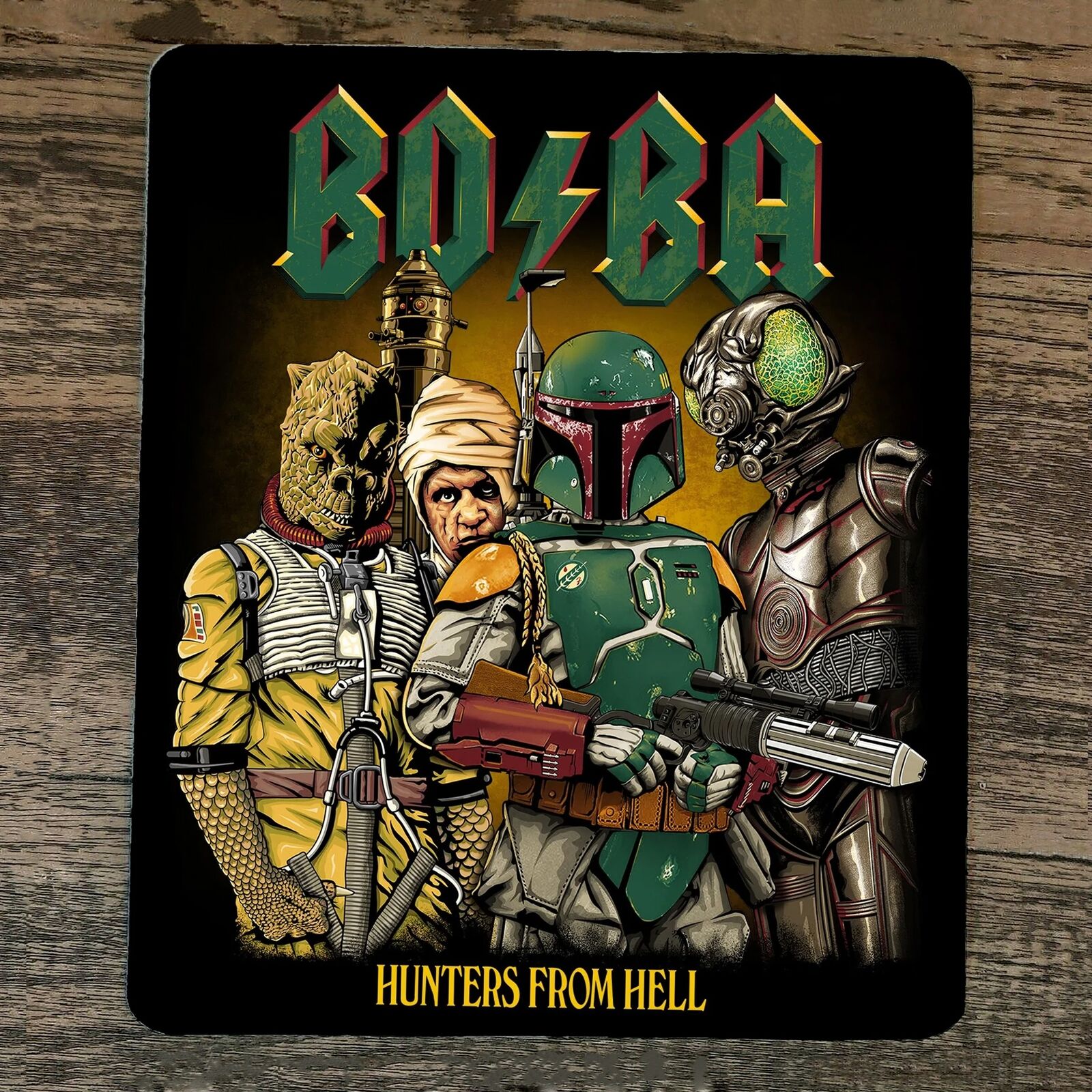 Mouse Pad Bo Ba Hunters From Hell Fett Bossk 4-Lom Dengar Star Wars