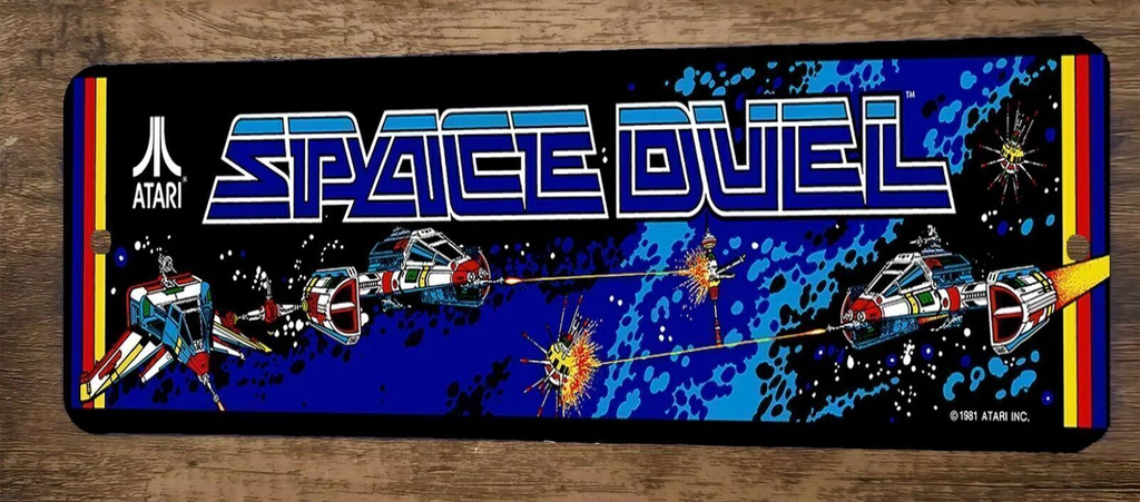 Space Duel Arcade 3x12 Metal Wall Video Game Sign