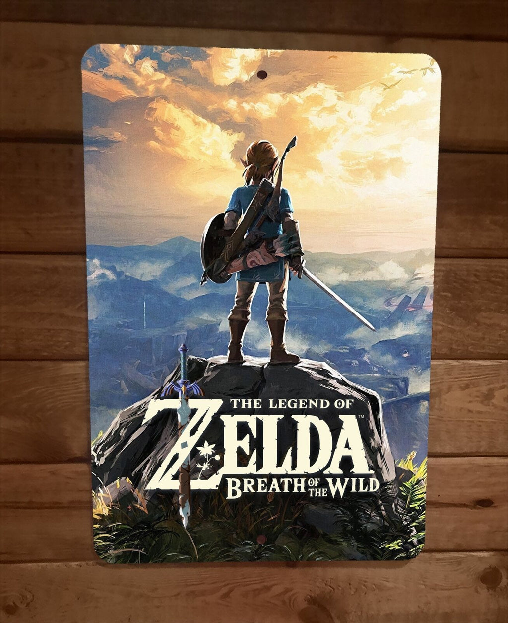 Breath of the Legend of Wild Zelda 8 x 12 Inch High Gloss Metal Wall Sign with UV Protection for Video Game Decor