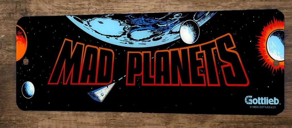 Mad Planets Arcade 3x12 Metal Wall Video Game Marquee Banner Sign