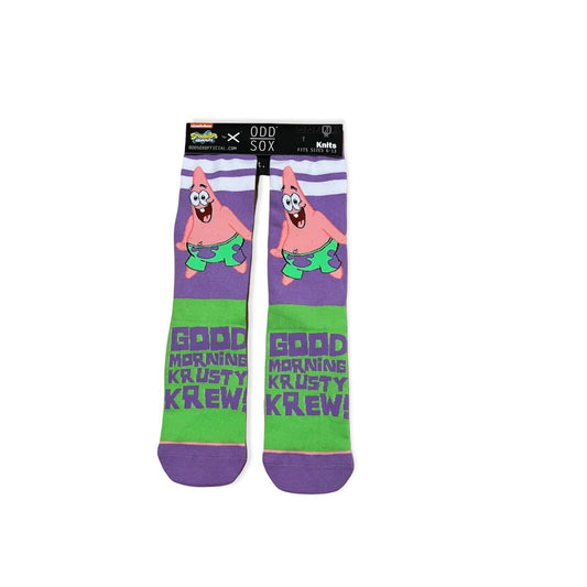 Men's Odd Sox SpongeBob Square Pants "Good Morning Krusty Krew!" Crew Socks