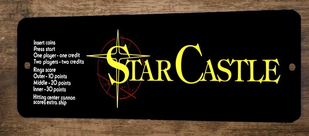 Star Castle Arcade 3x12 Metal Wall Video Game Marquee Banner Sign