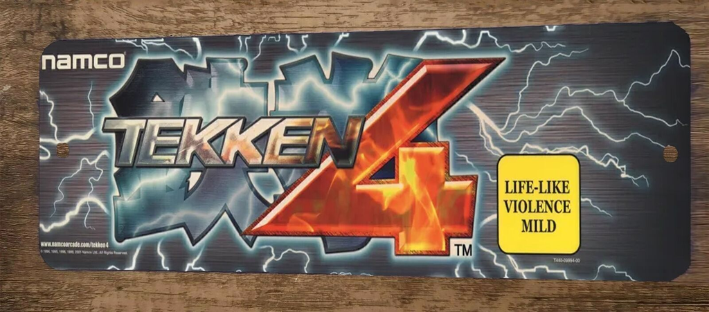 Tekken 4 Arcade 3x12 Metal Wall Video Game Marquee Banner Sign