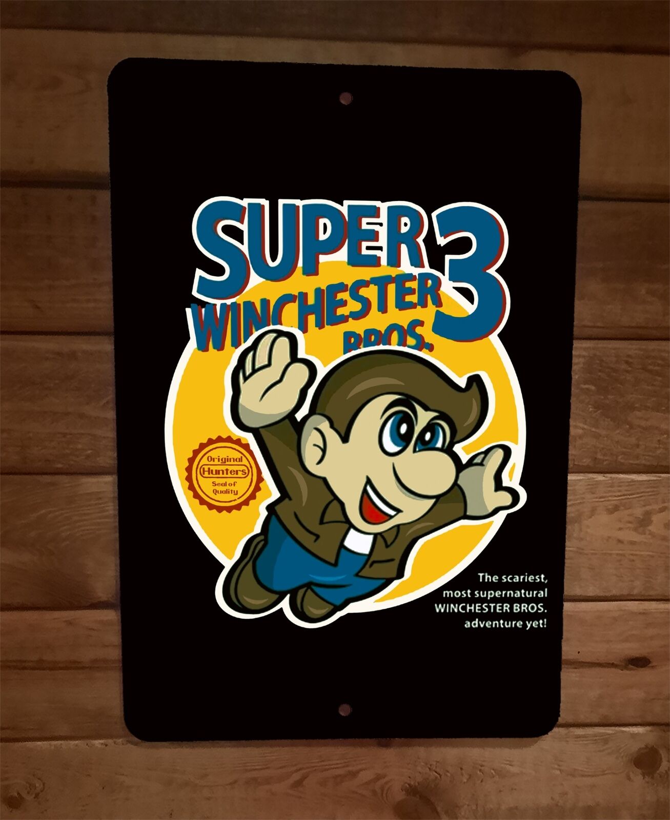 Super Winchester Brothers 3 Mario Supernatural Parody 8x12 Inch Metal Wall Poster Sign
