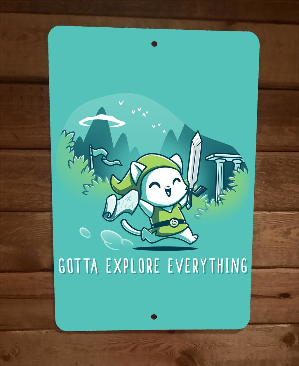Gotta Explore Everything Zelda Video Game 8x12 Inch High Gloss Aluminum Metal Wall Sign Poster with UV Protection