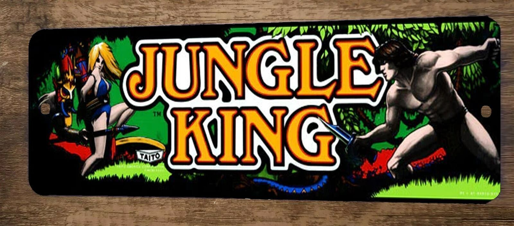 Jungle King Arcade 3x12 Metal Wall Video Game Marquee Banner Sign
