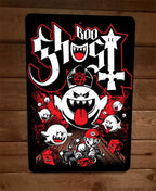 Hail King Boo Ghost Kart Satanic Mario 8x12 Metal Wall Sign Poster Video Game