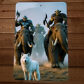 Warcraft Ogres Orcs on Star Wars Bantha 8x12 Metal Wall Sign