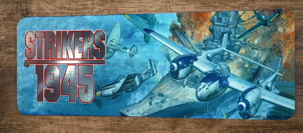 Strikers 1945 Arcade 3x12 Metal Wall Video Game Marquee Banner Sign