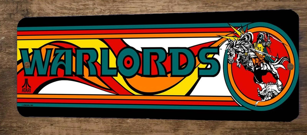 Warlords Arcade 4x12 Metal Wall Video Game Sign