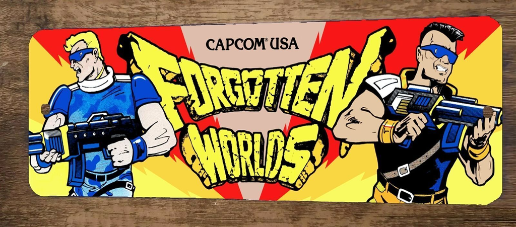 Forgotten Worlds Arcade 3x12 Metal Wall Video Game Sign