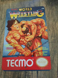 Tecmo World Wrestling 8x12 Inch Metal Wall Sign Featuring Nintendo Fighting Arcade Video Game Box Art