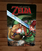 Legend of Twilight Zelda Princess 8 by 12 Inch Metal Wall Sign Featuring Classic Video Game Poster Design