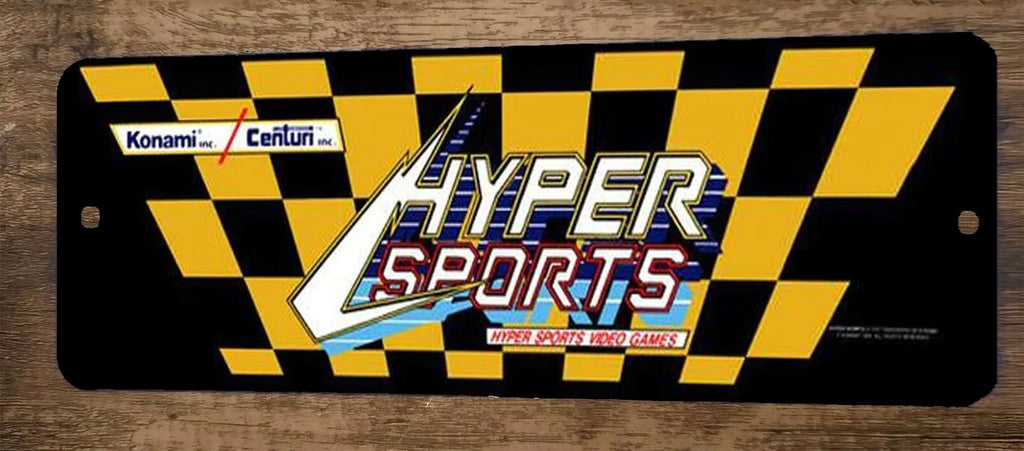 Hyper Sports Arcade 4x12 Metal Wall Video Game Marquee Banner Sign