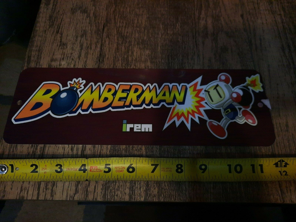 Bomberman Classic Arcade Video Game Marquee Banner 3x12 Metal Wall Sign