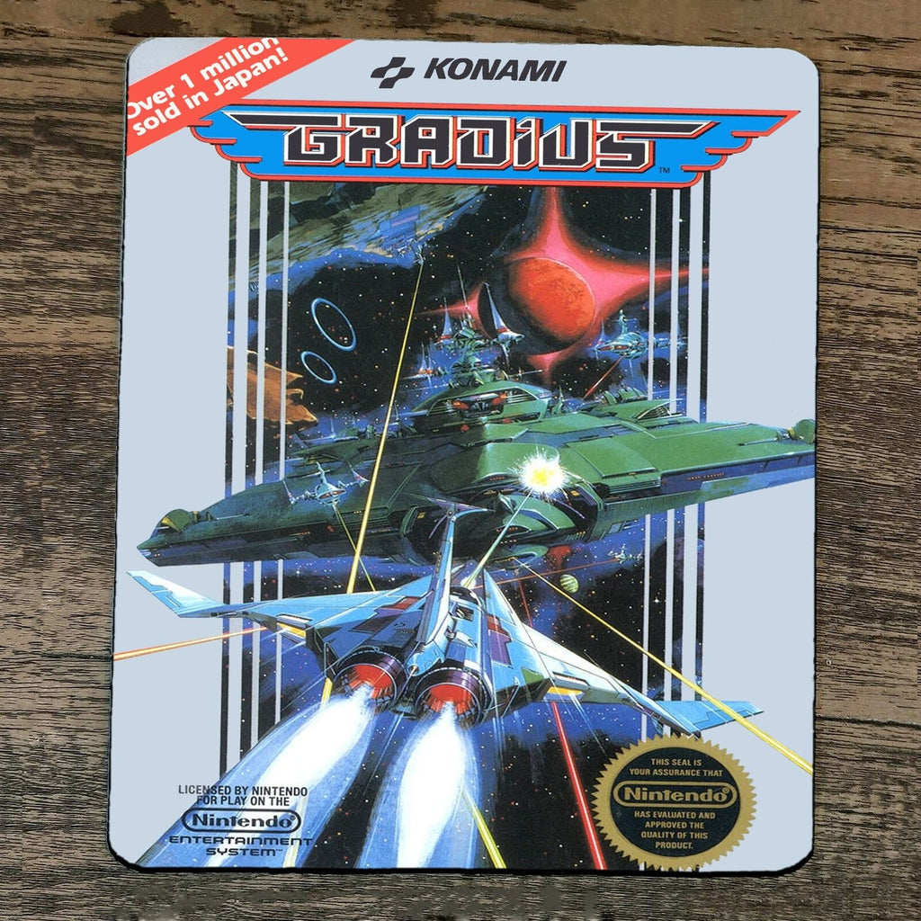 Gradius Classic Arcade Video Game NES Box Cover Mouse Pad