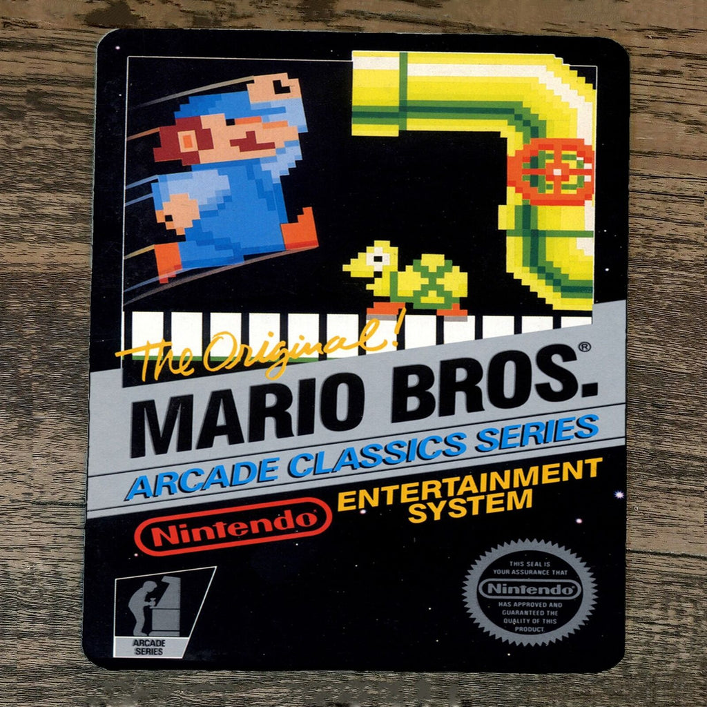 Original Mario Bros Classic Arcade Video Game NES Cover Mouse Pad