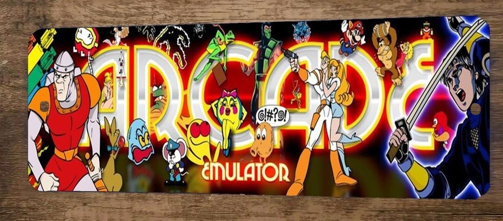 Arcade Emulator 3x12 Metal Wall Video Game Sign
