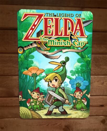 The Legend of Minish Zelda 8 Inch by 12 Inch Metal Wall Sign, Video Game Poster with Durable High-Gloss Aluminum Finish