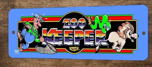 Zoo Keeper 3x12 Metal Wall Video Game Arcade Sign Poster