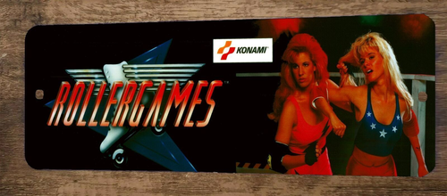 Roller Games Arcade Video Game 3x12 Metal Wall Sign  Marquee Banner Poster