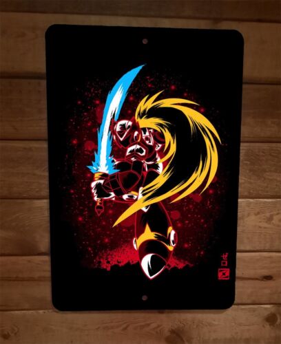 Megaman Zero Art 8x12-Inch Metal Wall Sign Poster Video Game