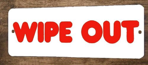 Wipe Out Arcade Video Game 3x12 Metal Wall Marquee Banner Sign Poster