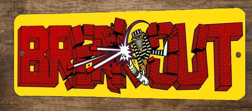 Breakout Arcade Video Game 3x12 Metal Wall Sign Marquee Banner Poster