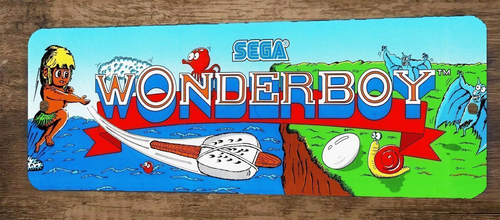 Wonderboy Arcade Video Game 3x12 Metal Wall Marquee Banner Sign Poster