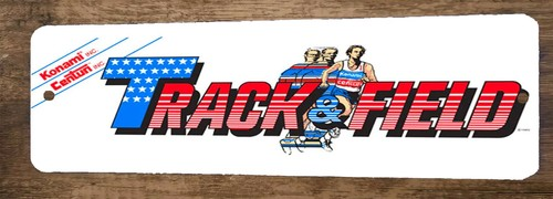 Track and Field Arcade 3x12 Metal Wall Video Game Marquee Banner Sign