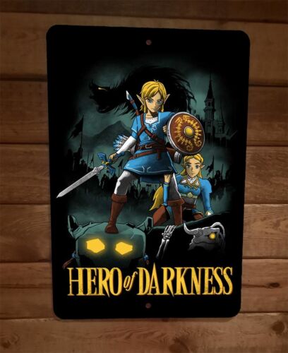 Hero of Darkness Link 8 x 12 Inch Metal Wall Sign – Legend of Zelda Video Game Collectible