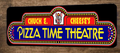 Chuck E Cheese Pizza Time Theater 3x12 Metal Wall Video Game Marquee Banner Sign