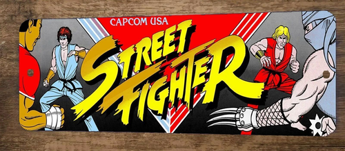 Street Fighter Arcade 3x12 Metal Wall Video Game Sign