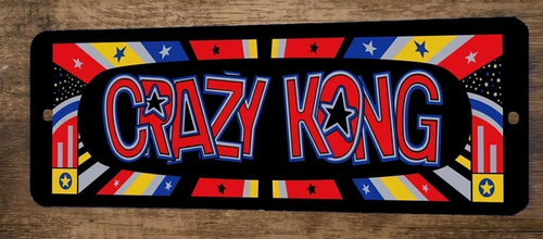 Crazy Kong Arcade 3x12 Metal Wall Video Game Marquee Banner Sign
