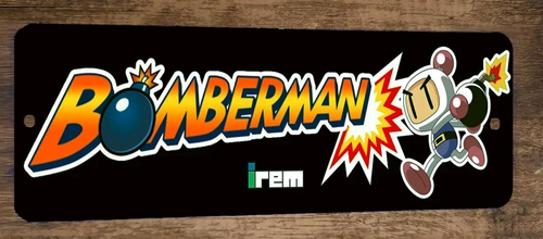 Bomberman Arcade Video Game 3x12 Metal Wall Sign Marquee Banner Poster