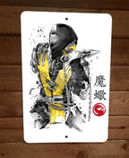 The Mortal Scorpion 8x12 Metal Wall Sign Poster Video Game Kombat Art