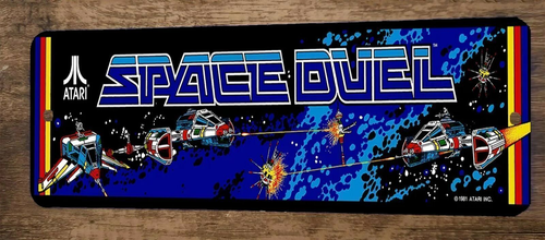 Space Duel Arcade 3x12 Metal Wall Video Game Sign