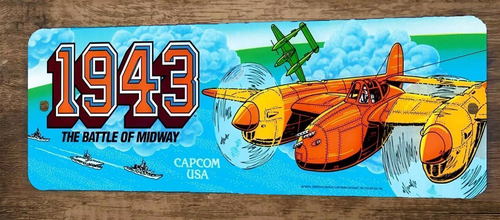 1943 Battle of Midway Arcade 3x12 Metal Wall Video Game Marquee Banner Sign