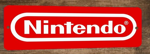 Red Nintendo Logo Video Game 3x12 Inch Metal Wall Sign