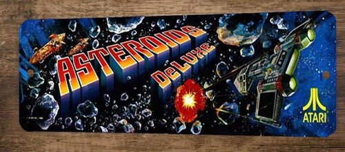 Asteroids Deluxe Arcade 3x12  Metal Wall Video Game Marquee Banner Sign